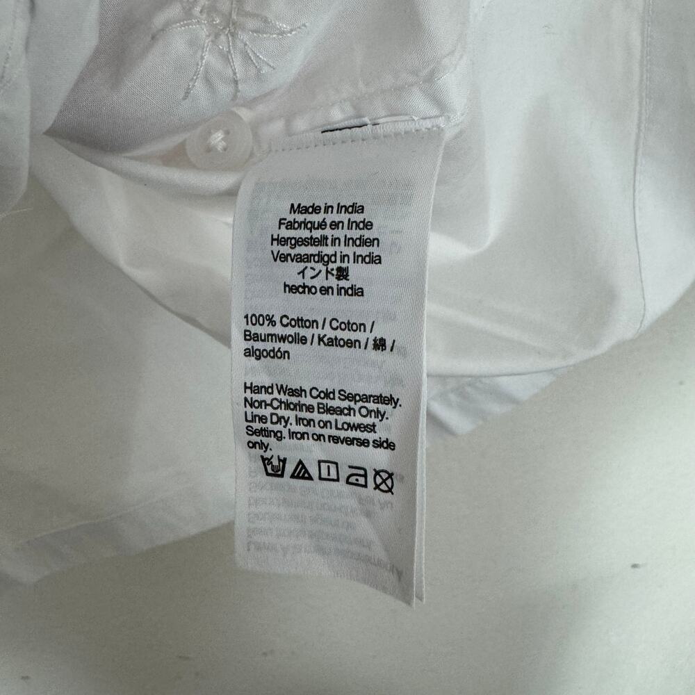 J Crew Collection Embellished Button Up Cotton Shirt US Women's 0 New - Picture 5 of 7